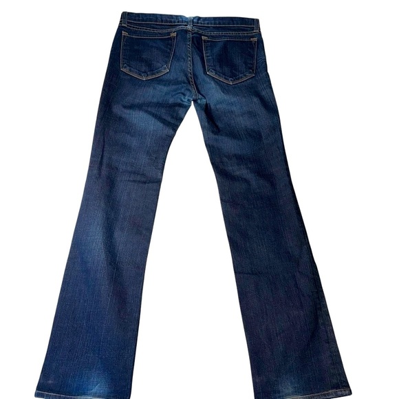 J BRAND Women's Sz 32X32 Dk Blue Denim Jeans Straight Leg Low Rise Whiskering - Picture 3 of 14